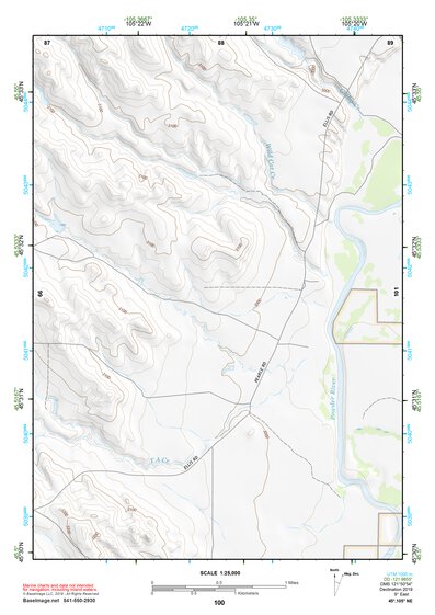 45105NE Page 100 Powderville Topo Preview 1