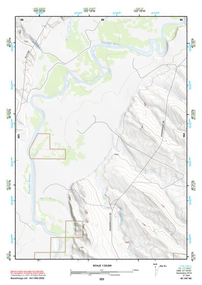 45105NE Page 101 Powderville Topo Preview 1