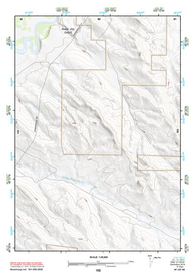 45105NE Page 102 Powderville Topo Preview 1