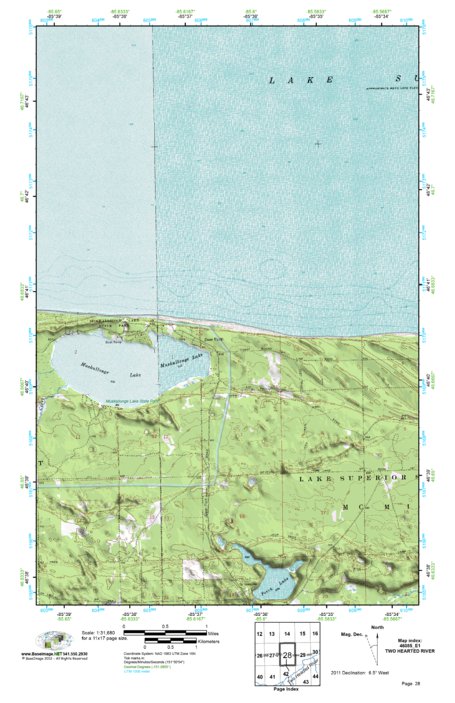 46085e1 Page 028 Two Hearted - 46085 E1 Atlas 028 11X17 Topo Preview 0