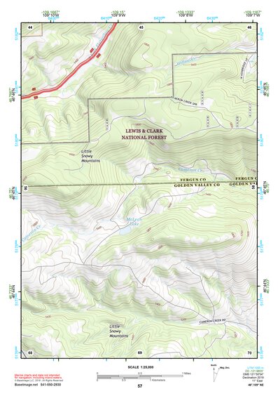 46109NE Page 57 Big Snowy Mountains Topo Preview 1
