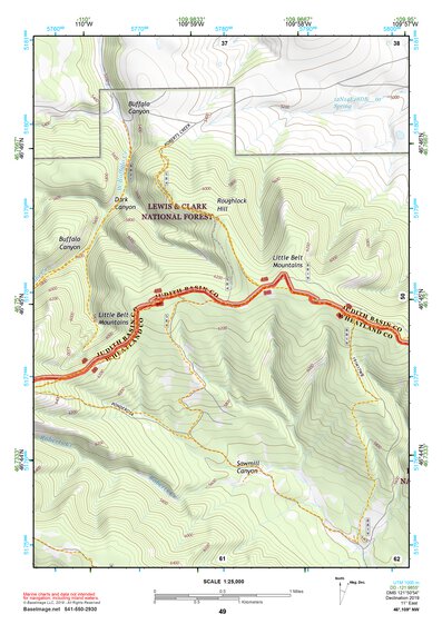 46109NW Page 49 Big Snowy Mountains Topo Preview 1