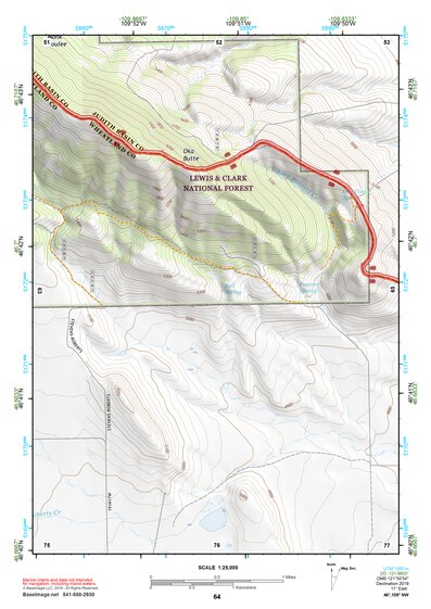 46109NW Page 64 Big Snowy Mountains Topo Preview 1