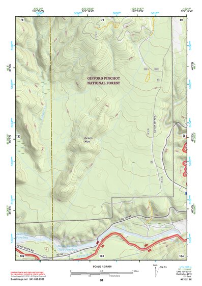 46122SE Page 91 Mount Saint Helens Topo Preview 1