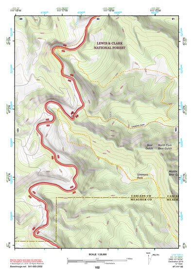 47111SE Page 102 Great Falls South Topo Preview 1