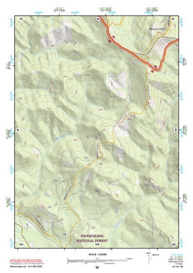47121SE Page 92 Snoqualmie Pass Topo Preview 1