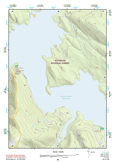 48113SW Page 38 Hungry Horse Reservoir Topo Preview 1