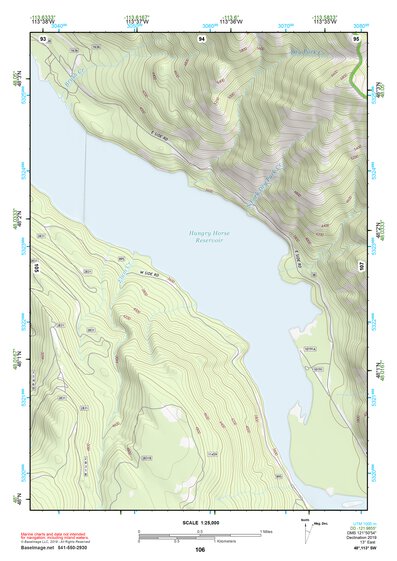 48113SW Page 106 Hungry Horse Reservoir Topo Preview 1