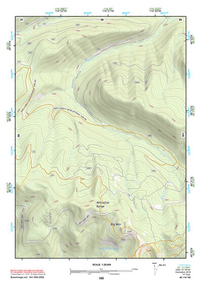 48114NE Page 100 Whitefish Range Topo Preview 1