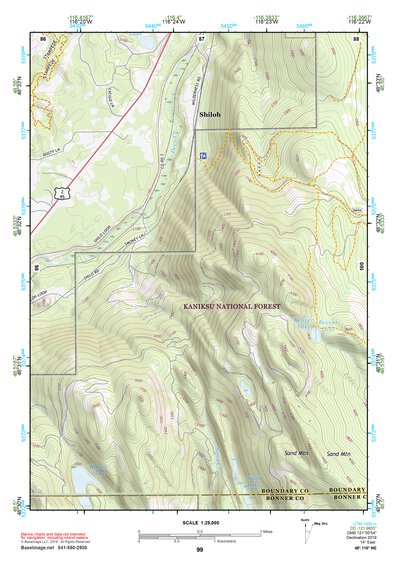 48116NE Page 99 Bonners Ferry Topo Preview 1
