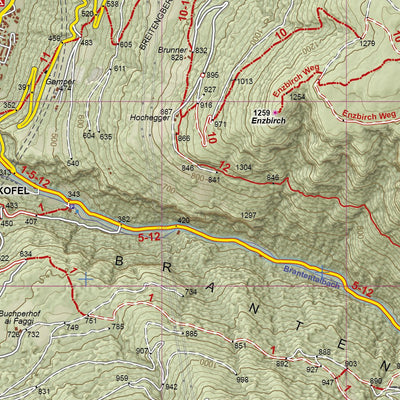 4LAND Srl 4LAND 184 Südtiroler Weinstrasse Trudner Horn Strada del Vino Monte Corno (north side) digital map