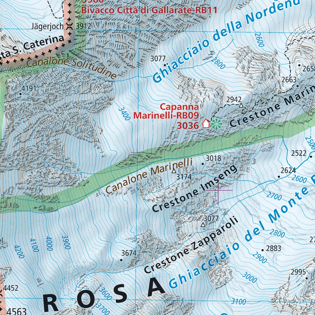 Percorsi Invernali Monte Rosa 1:25000 Map by Geo4map | Avenza Maps