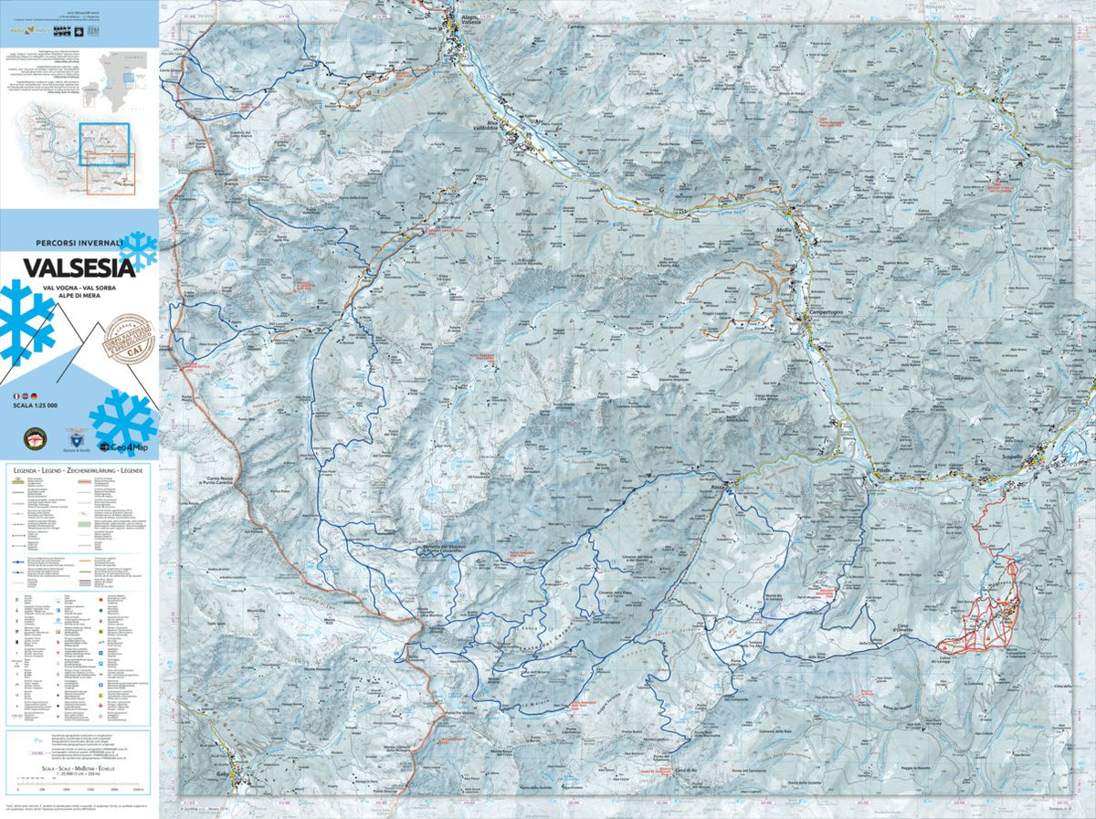 Percorsi Invernali Valsesia 1:25000 Map by Geo4map | Avenza Maps