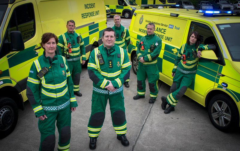 Emergency service volunteers celebrating #999 day