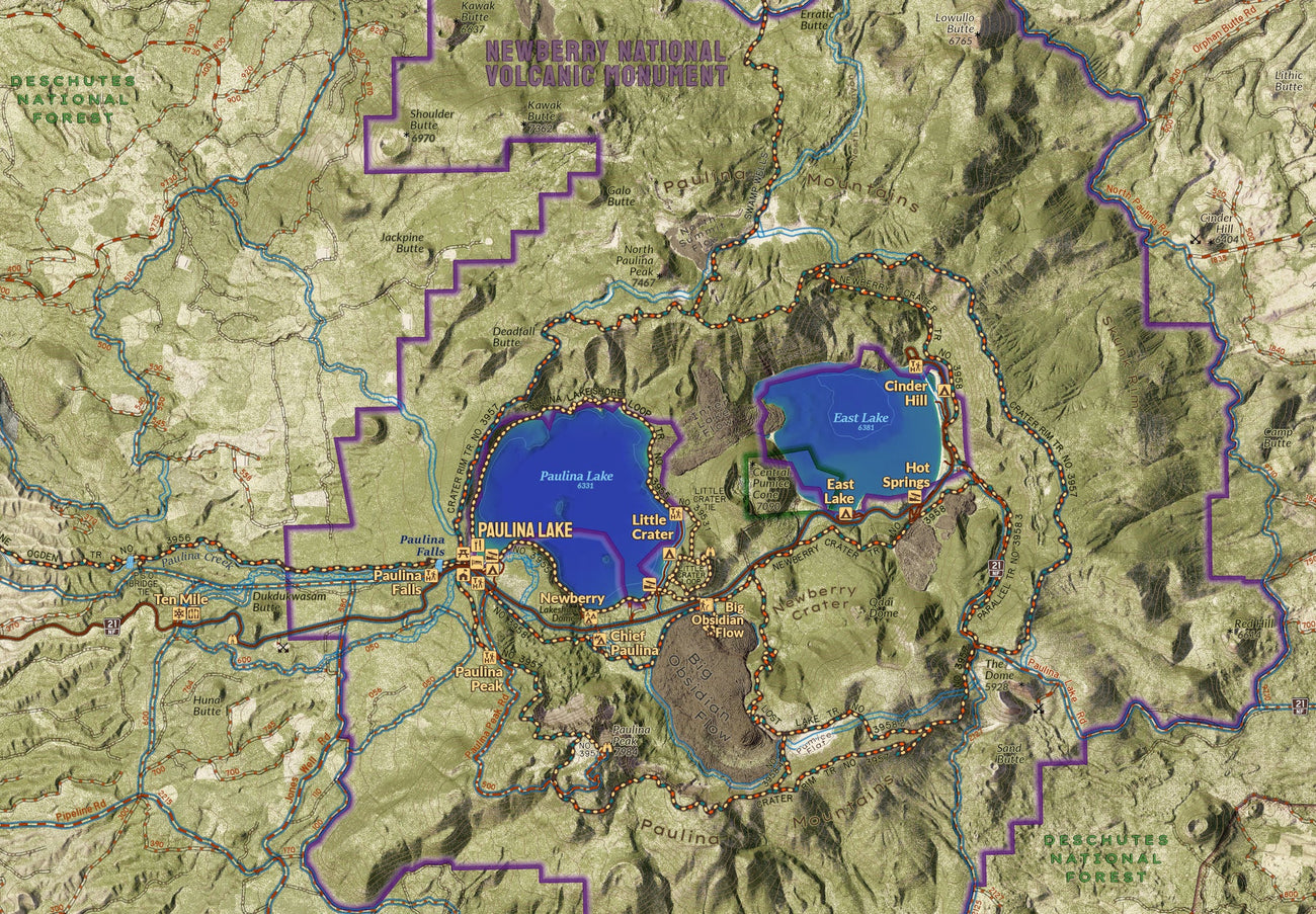 Newberry Crater Map