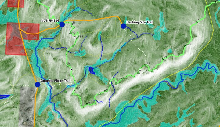 Trap Hills - NCT/Hacking Site/Gogebic Ridge Trail Map by A. W. Young ...