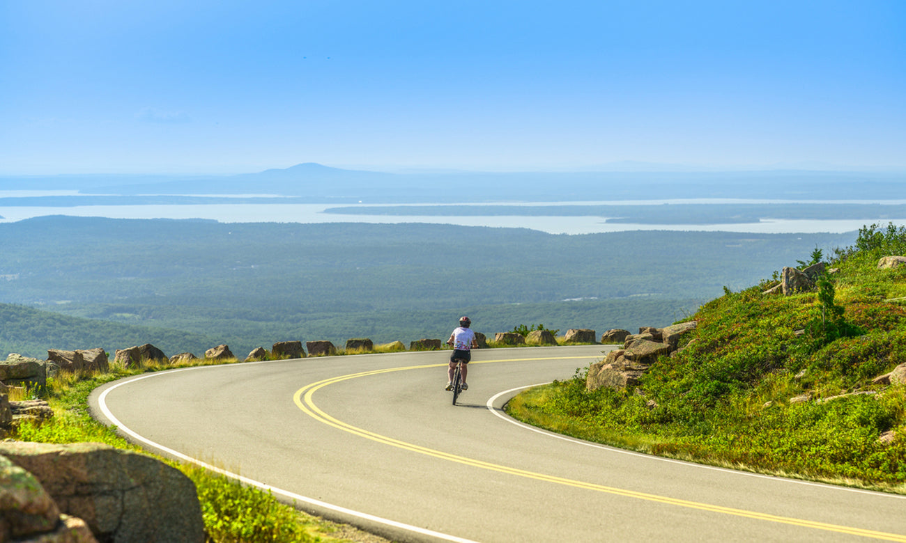 Man biking in Acadia National Park