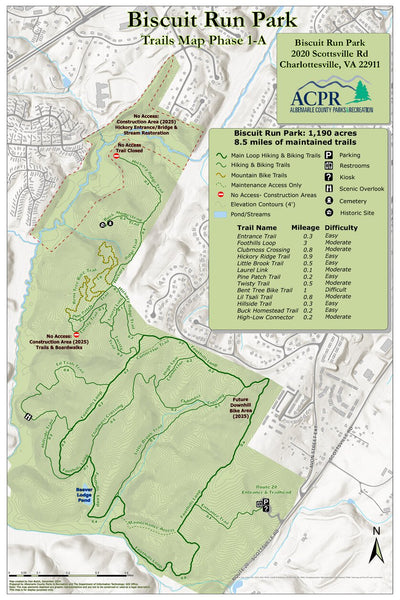 Biscuit Run Park Trails Map Preview 1