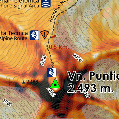 Andes Profundo Volcan Puntiagudo digital map