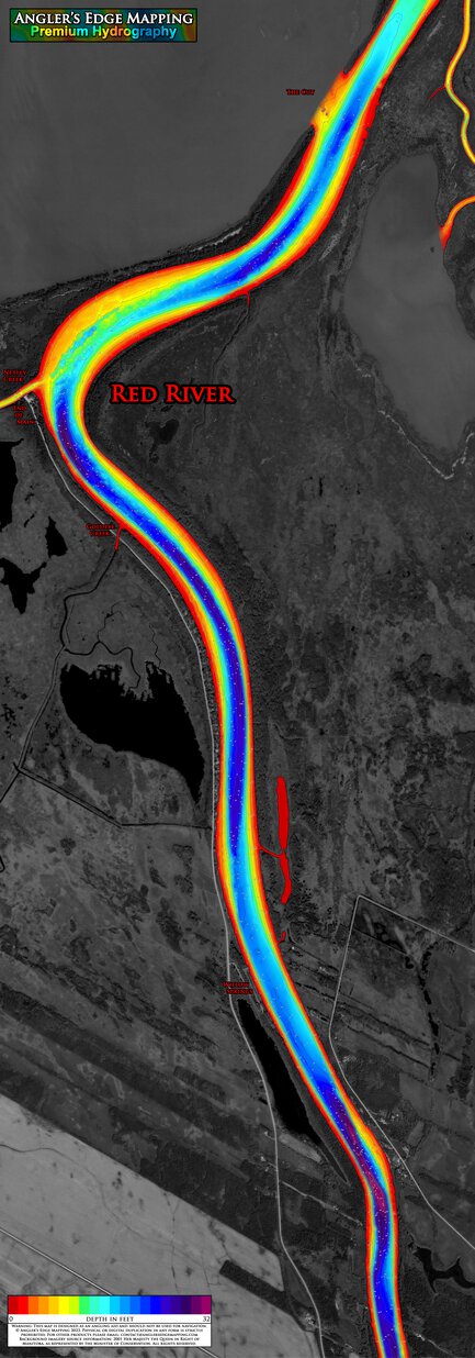 Angler's Edge Mapping AEM Lower Red River: End of Main digital map