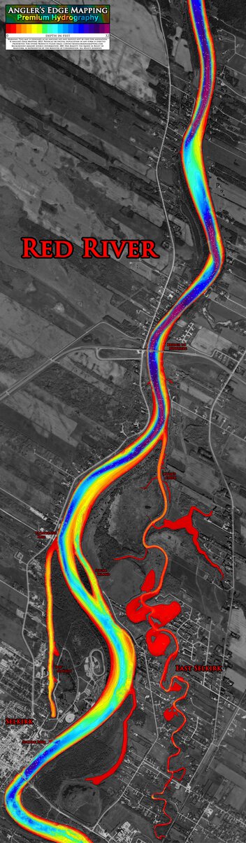 Angler's Edge Mapping AEM Lower Red River: Selkirk Park to Bridge-to-Nowhere digital map