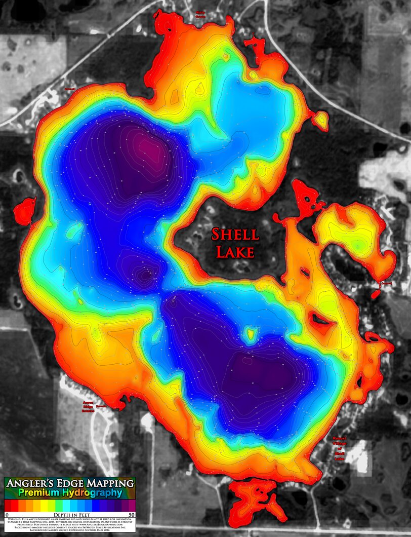 AEM Shell Lake Map by Angler's Edge Mapping | Avenza Maps