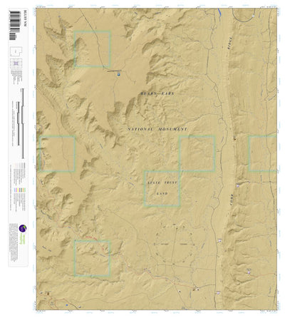 Bluff NW, Utah 7.5 Minute Topographic Map - Color Hillshade Preview 1