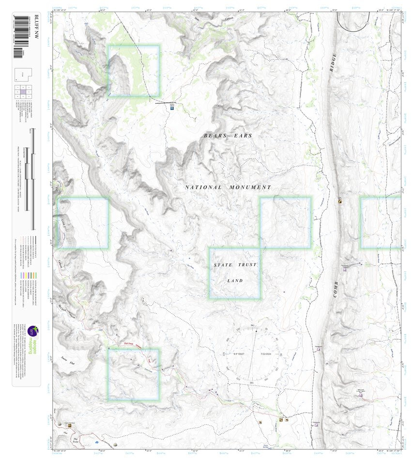 Bluff NW, Utah 7.5 Minute Topographic Map by Apogee Mapping, Inc ...