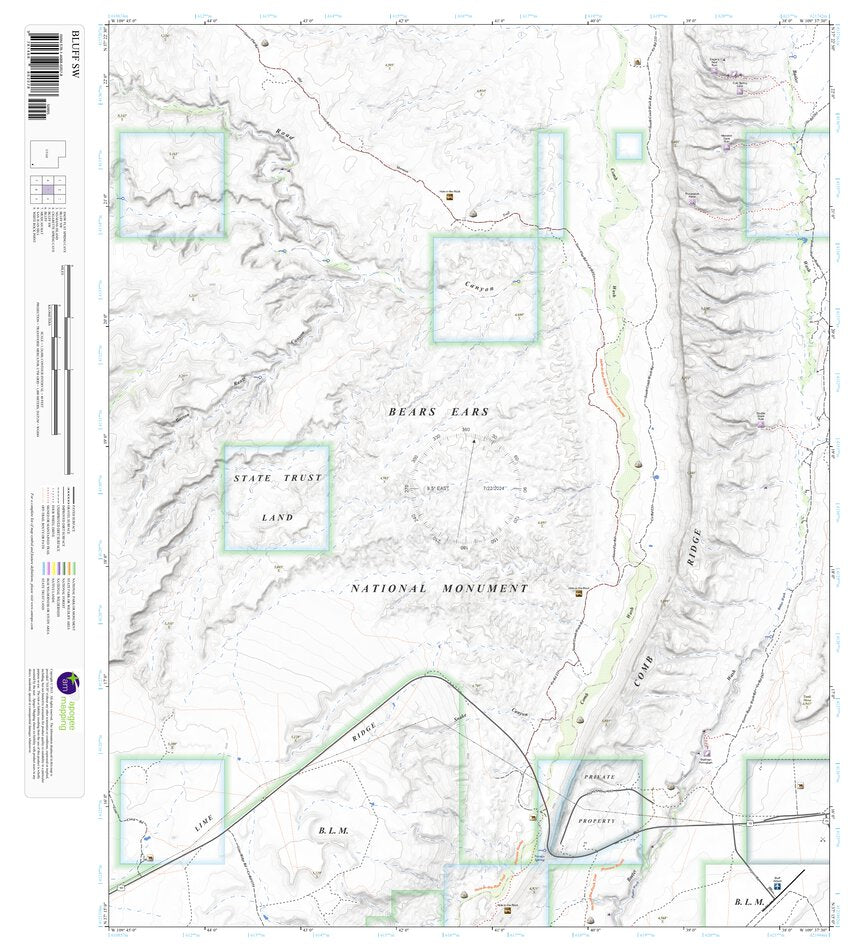 Bluff SW, Utah 7.5 Minute Topographic Map by Apogee Mapping, Inc ...