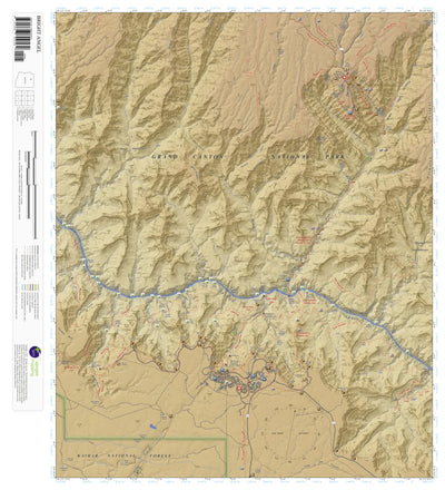Topographic Map Color Bright Angel, Arizona 15 Minute Topographic Map - Color Hillshade by ...