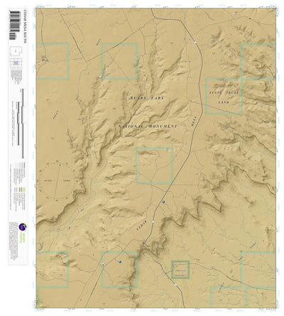 Cedar Mesa South, Utah 7.5 Minute Topographic Map - Color Hillshade Preview 1