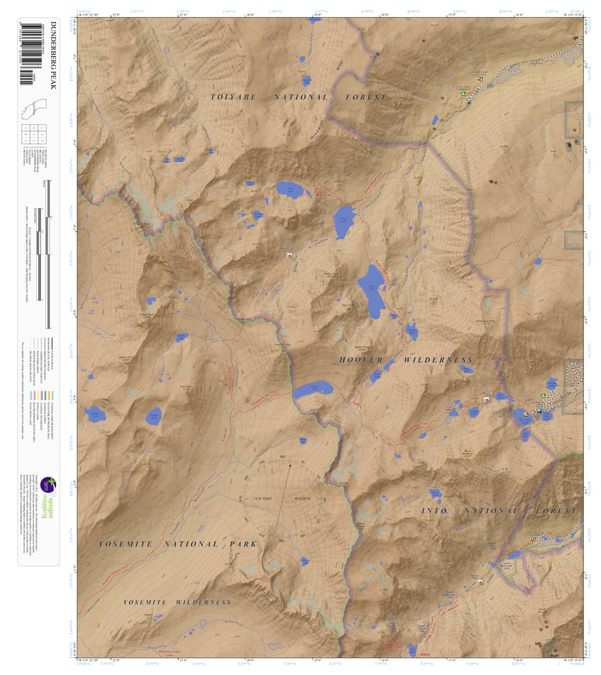 Dunderberg Peak, California 7.5 Minute Topographic Map - Color ...