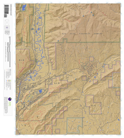 Durango East, Colorado 7.5 Minute Topographic Map - Color Hillshade Preview 1