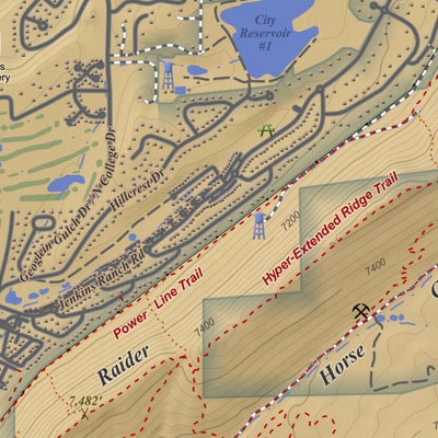 Durango East, Colorado 7.5 Minute Topographic Map - Color Hillshade Preview 3
