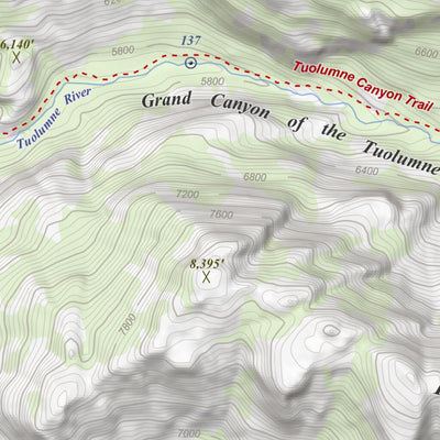 Falls Ridge, California 7.5 Minute Topographic Map Preview 3