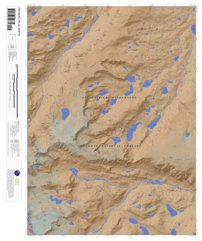 Apogee Mapping, Inc. Fremont Peak North, Wyoming 7.5 Minute Topographic Map - Color Hillshade digital map