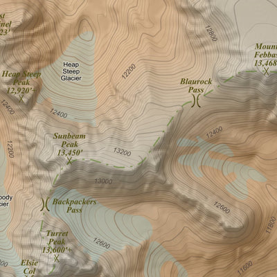 Apogee Mapping, Inc. Fremont Peak North, Wyoming 7.5 Minute Topographic Map - Color Hillshade digital map