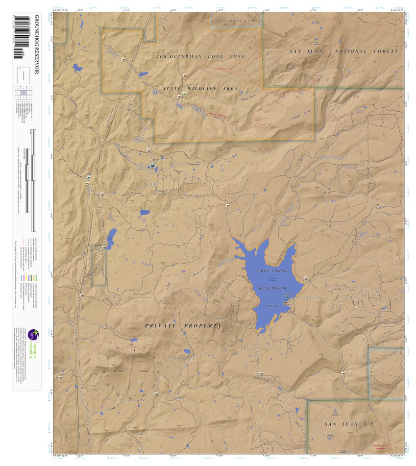 Groundhog Reservoir, Colorado 7.5 Minute Topographic Map - Color ...