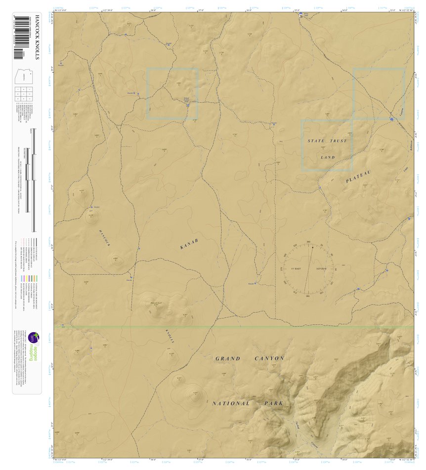 Hancock Knolls Arizona 75 Minute Topographic Map Color Hillshade By Apogee Mapping Inc 0007