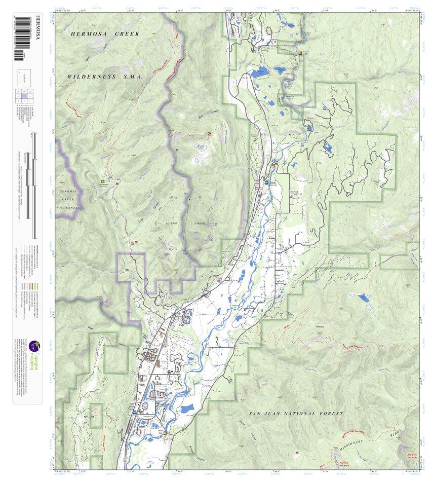 Hermosa, Colorado 7.5 Minute Topographic Map by Apogee Mapping, Inc ...