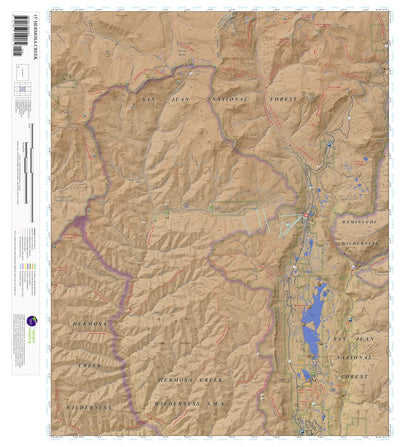 Apogee Mapping, Inc. Hermosa Creek, Colorado 15 Minute Topographic Map - Color Hillshade digital map