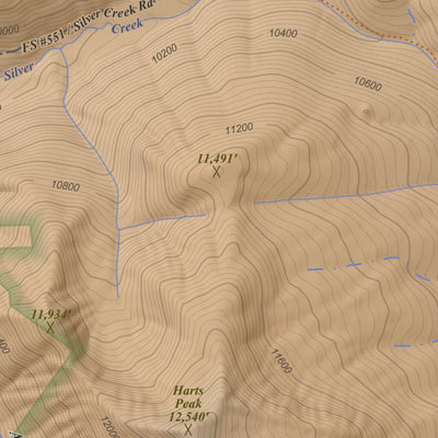 Apogee Mapping, Inc. Hermosa Peak, Colorado 7.5 Minute Topographic Map - Color Hillshade digital map