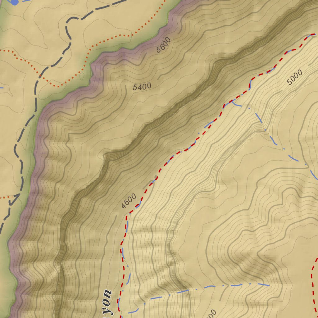 Topographic Map Color Jumpup Point, Arizona 7.5 Minute Topographic Map - Color Hillshade by ...