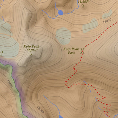 Apogee Mapping, Inc. Koip Peak, California 7.5 Minute Topographic Map - Color Hillshade digital map