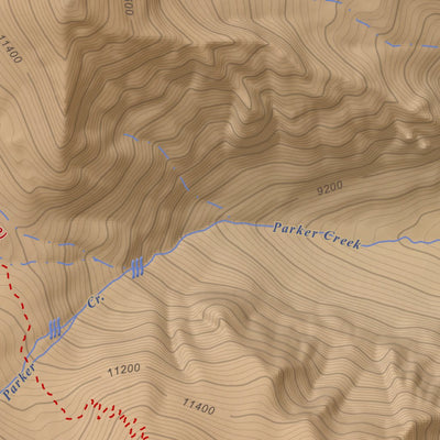 Apogee Mapping, Inc. Koip Peak, California 7.5 Minute Topographic Map - Color Hillshade digital map