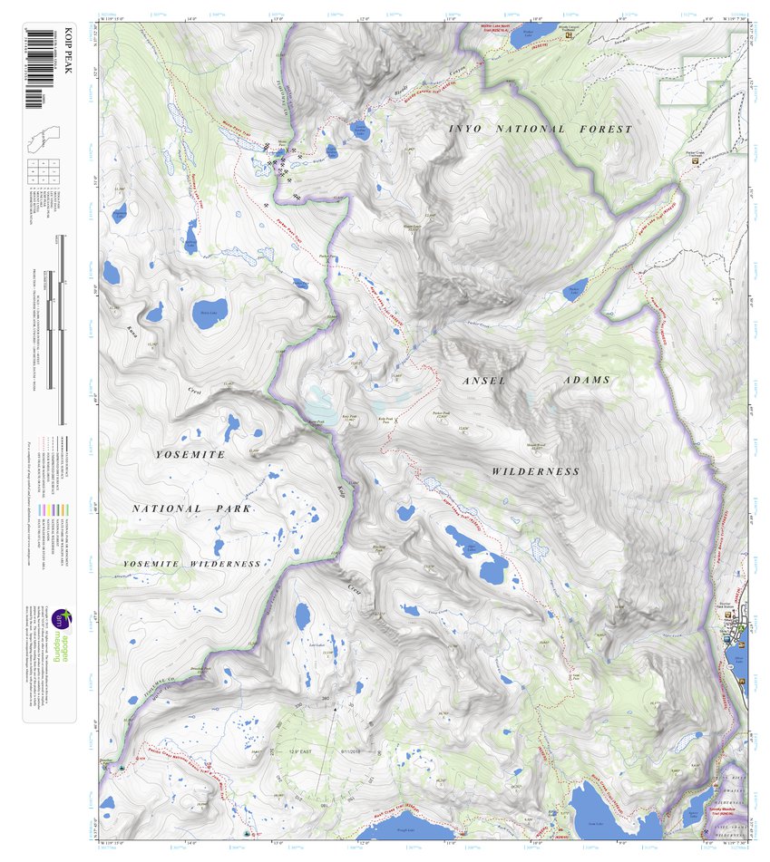 Koip Peak, California 7.5 Minute Topographic Map by Apogee Mapping, Inc ...