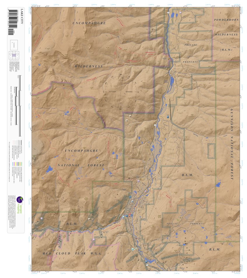 Lake City, Colorado 7.5 Minute Topographic Map - Color Hillshade by ...