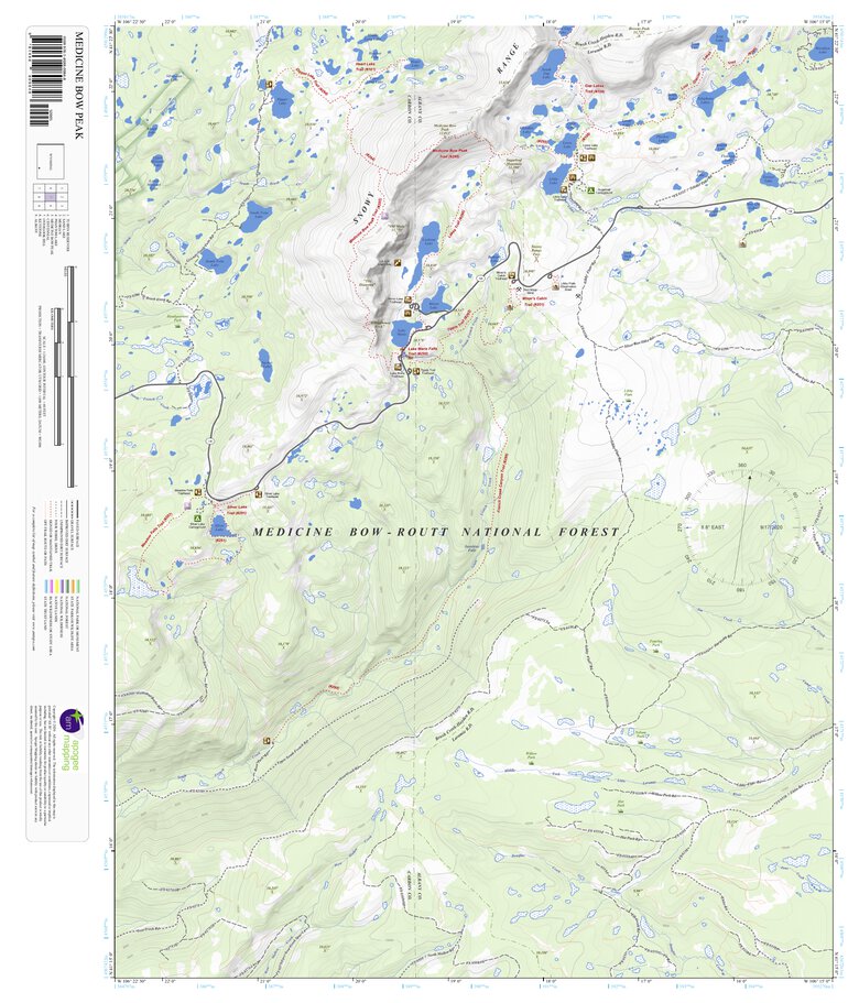 Medicine Bow Peak, Wyoming 7.5 Minute Topographic Map by Apogee Mapping ...