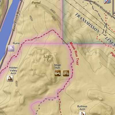 Apogee Mapping, Inc. Moab, Utah 7.5 Minute Topographic Map - Color Hillshade digital map