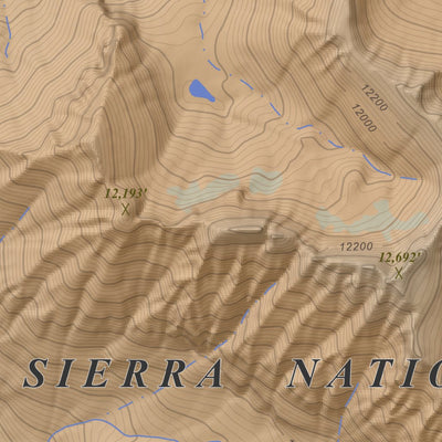 Apogee Mapping, Inc. Mount Abbot, California 7.5 Minute Topographic Map - Color Hillshade digital map